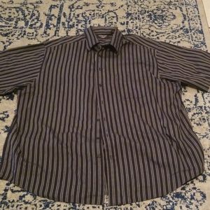 Roundtree & yorke stripe short sleeve button up